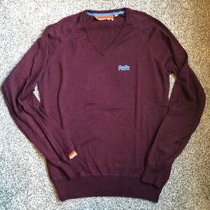 Superdry burgundy vneck sweater